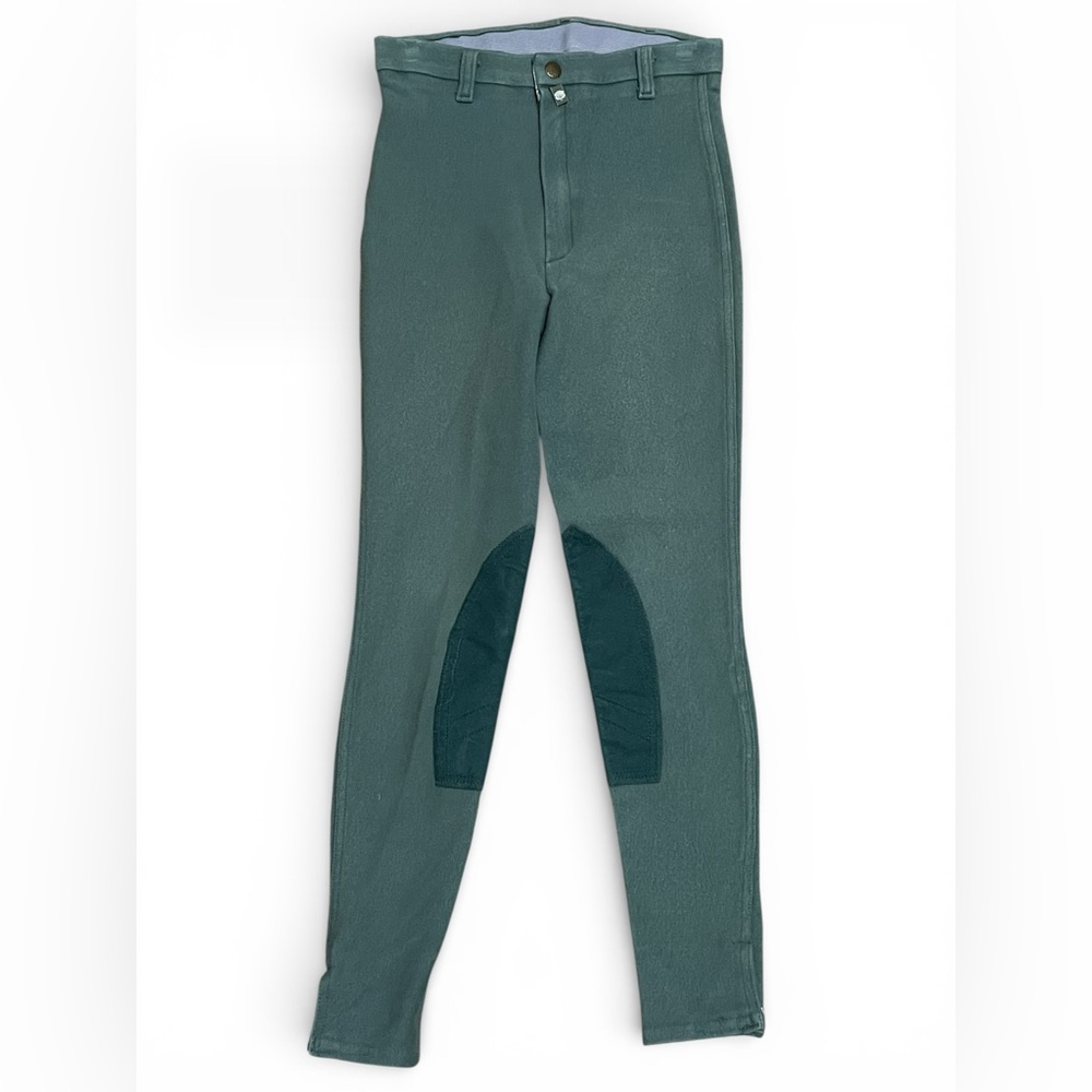 Devon Aire Pants 26 L Riding Equestrian Horse Back Breeches Knee Patch 26L Green